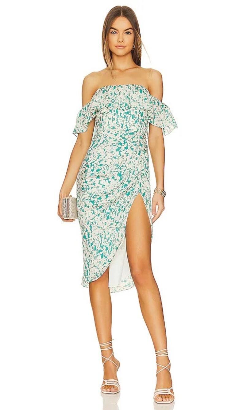Amanda Uprichard Rosalinda Midi Dress Sz XS in Willow Wedding Guest‎ Cocktail